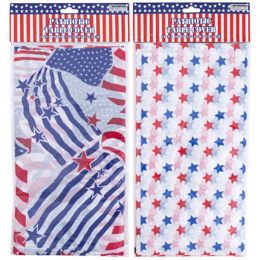 36 Bulk Tablecover Patriotic Plastic 54x108 Full Print 3ast Pbh0.02mm/pe
