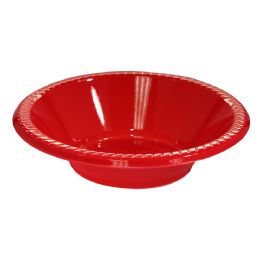 24 Bulk Dispozeit Plastic Bowl 7 In 12 Ct Red