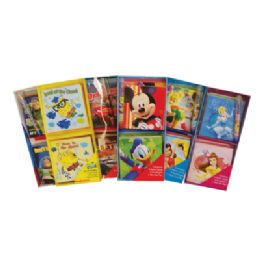 96 Bulk Disney Note Cards 4 Card Set Note Cards Set 9 PC-4 Cards / Envelopes & 1 Gel Pen Assorted Princess / Toy Story / Tinkerbell / Mickey / Cars / Spongebob / Dora