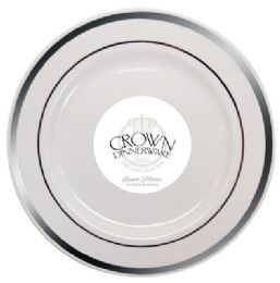 12 Bulk Crown Lunch Plate Executive Collection 9 In 10 Pk Silver