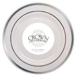 12 Bulk Crown Dessert Plate Executive Collection 7 In 10 Pk Silver