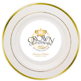 12 Bulk Crown Dessert Plate Executive Collection 7 In 10 Pk Gold