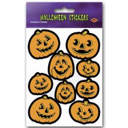 12 Bulk JacK-O-Lantern Stickers