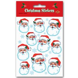 12 Bulk Santa Face Stickers