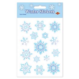 12 Bulk Snowflake Stickers