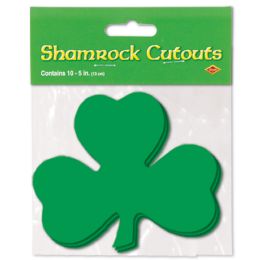 24 Bulk Pkgd Printed Shamrock Cutouts