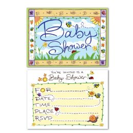 12 Bulk B Is For Baby Invitations