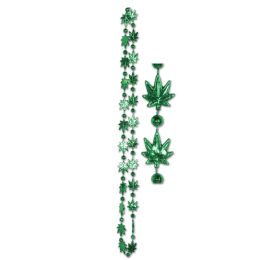 12 Bulk Green Weed Beads