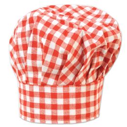 12 Bulk Gingham Fabric Chef's Hat
