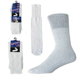 24 Bulk Men's Athletic White Tube Socks