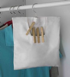 24 Bulk Home Basics Canvas Clothespin Bag With Heavy Duty Steel Hook