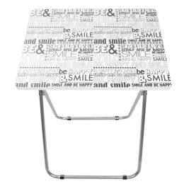 6 Bulk Home Basics Happy MultI-Purpose Foldable Table, Black/white