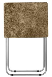 6 Bulk Home Basics MarblE-Like MultI-Purpose Foldable Table, Brown