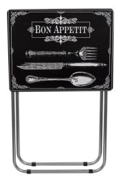 6 Bulk Home Basics Bon Apetit MultI-Purpose Folding Table, Black
