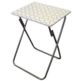 6 Bulk Home Basics Metallic MultI-Purpose Foldable Table, Gold
