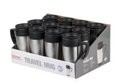 24 Bulk Home Basics Stainless Steel Travel Mug