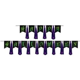 48 Bulk Happy Halloween Tassel Streamer