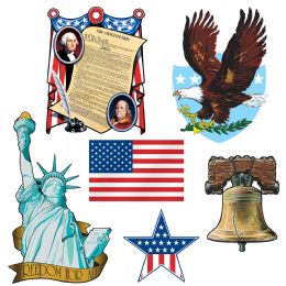 12 Bulk Patriotic Cutouts