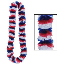 100 Bulk SofT-Twist Patriotic Poly Leis