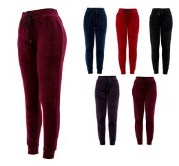 24 Bulk Women Bear Print Jogger Pants Assorted Size S/M
