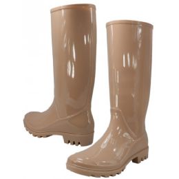 24 Bulk Women's Nude 6-11 13.5 Inches Super Soft Rubber Rain Boots