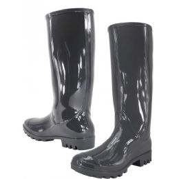 24 Bulk Women's Gray 6-11 13.5 Inches Super Soft Rubber Rain Boots