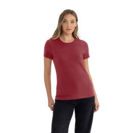 24 Bulk Women's Cotton Short Sleeve T Shirts Size Medium In Cardinal Red