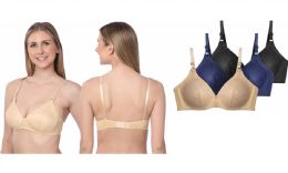 48 Bulk Women's Full Figure Wireless Bra In Black