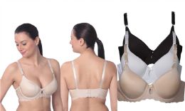 48 Bulk Women's Laser Cut Trim Bra In Black