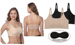 48 Bulk Women's Pullover Sports Mesh With Solid Think See-Through Strap Black M-XL