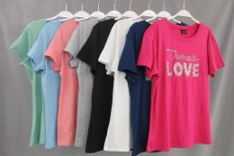 12 Bulk Women's T-Shirt Graphic Tee L/xl