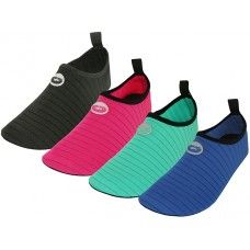36 Bulk Women's Wave Super Soft Elastic Nylon Upper Yoga Sock Water Shoes Sizes 6-11