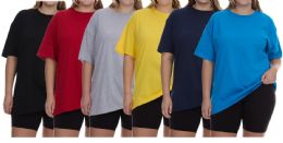 6 Bulk Womens Oversized Cotton Short Sleeve T Shirts Mix Colors Size Medium