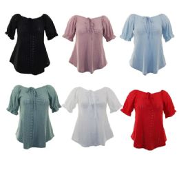 24 Bulk Womens Tops Assorted Colors Size S/M