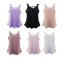 24 Bulk Womens Tops Sleeveless Asst L - xl