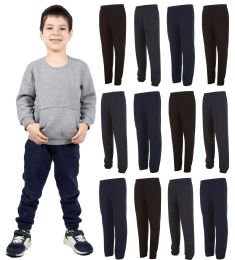 24 Bulk Yacht & Smith Boys Fleece Jogger Pants Assorted Colors And Assorted Sizes S, M, L, xl