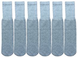 12 Bulk Yacht & Smith Kid's Cotton 12" Inch Terry Cushioned Athletic Gray Tube Socks