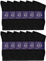 24 Bulk Yacht & Smith Men's Cotton Terry Cushioned King Size Crew Socks