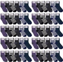 120 Bulk Yacht & Smith Men's Assorted Colored Warm & Cozy Fuzzy Socks