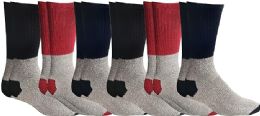 6 Bulk Yacht & Smith Men's Cotton Assorted Thermal Socks Size 10-13