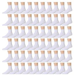 240 Bulk Yacht & Smith Men's Cotton Sport Ankle Socks Size 10-13 Solid White