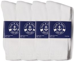 1392 Bulk Yacht & Smith Men's Cotton Terry Cushion Athletic White Crew Socks
