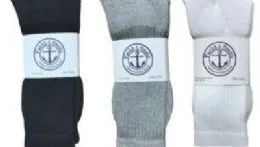 720 Bulk Yacht & Smith Men's Cotton Tube Socks Set Assorted Colors Black, White Gray Size 10-13 Case Set