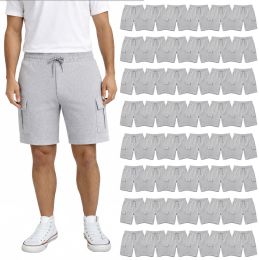 48 Bulk Yacht & Smith Mens 5 Pocket Cargo Shorts, Heather Gray Size Xlarge