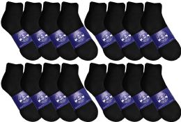 48 Bulk Yacht & Smith Men's Cotton Black Quarter Ankle Socks