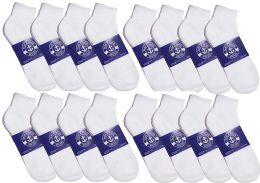 48 Bulk Yacht & Smith Men's Cotton White Sport Ankle Socks