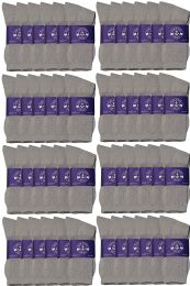 48 Bulk Yacht & Smith Men's Cotton Terry Cushion Athletic Gray Crew Socks