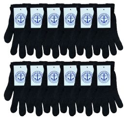 480 Bulk Yacht & Smith Unisex Black Stretchy Winter Magic Gloves