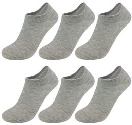12 Bulk Yacht & Smith Women's Cotton Gray No Show Ankle Socks