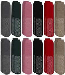 6 Bulk Yacht & Smith Women's Thermal NoN-Slip Gripper Bottom Tube Socks, Size 9-11